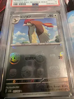 PSA10 2023 POKEMON JAPANESE SV2A 151 017 PIDGEOTTO MASTER BALL REVERSE HOLO - Image 2