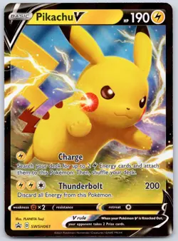 Pikachu V SWSH061 (NM) - Sword & Shield Black Star Promo - Pokemon TCG - Image 1