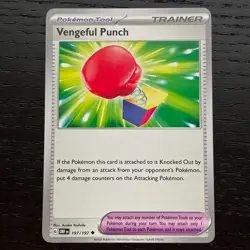 Vengeful Punch 197/197 Pokemon Obsidian Flames SV03 Regular Uncommon Card NM - Image 1