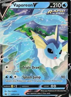 POKEMON Vaporeon V - #SWSH150 Holo SWSH: Sword & Shield Promo Cards NM - Image 1
