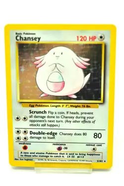 Pokemon card TCG Chansey 3/102 Holo Rare Base Set 1999 English MP - Image 1