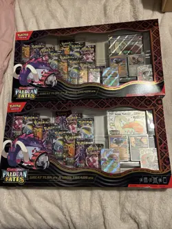 Pokemon TCG PALDEAN FATES Great Tusk Iron Treads Ex Premium Collection - NEW - Image 1