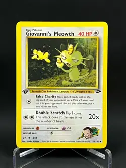 Pokemon Gym Challenge 1st Edition Giovanni's Meowth 43/132 Regular NM - Image 1