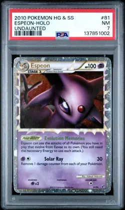 PSA 7 NM Pokemon 2010 UNDAUNTED ESPEON PRIME Ultra Rare Holo #81/90 💜 - Image 1