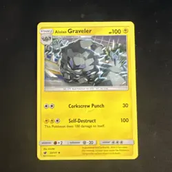 Alolan Graveler 33/111 Sun & Moon Crimson Invasion Regular Pokemon Card TCG - Image 1