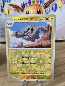 Pokemon TCG : 045/159 Alolan Graveler Common Reverse Holo Card Journey Together - Image 1