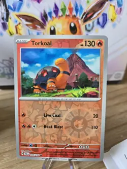 Pokemon TCG : 025/159 Torkoal : Common Reverse Holo Card : Journey Together - Image 1