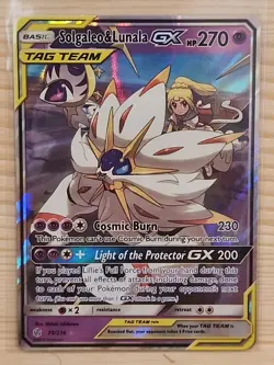 Solgaleo & Lunala GX 75/236 Sm-Cosmic Eclipse Holo Card Near Mint Condition - Image 1