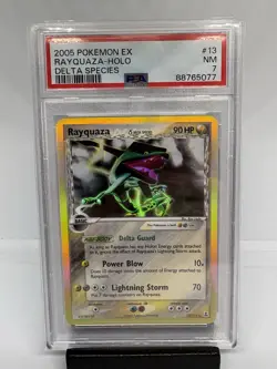 2005 Pokemon EX Delta Species Rayquaza Holo PSA 7 - Image 1