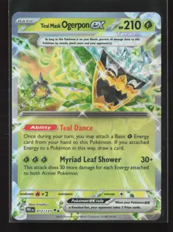 Teal Mask Ogerpon ex 012/131 Double Rare Prismatic Evolutions Pokemon NM - Image 2