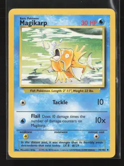 Magikarp 35/102 Uncommon Base Set Pokemon LP - Image 2