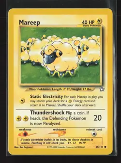 Mareep 65/111 Common Neo Genesis Pokemon LP - Image 2