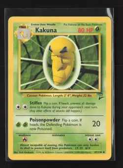 Kakuna 47/130 Uncommon Base Set 2 Pokemon LP - Image 2