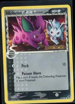 Nidoran M Reverse Holo 57/101 Common Dragon Frontiers Pokemon NM - Image 2