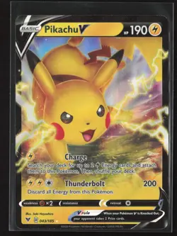 Pikachu V 043/185 Rare V Vivid Voltage Pokemon NM - Image 2