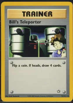 Bill's Teleporter 91/111 Uncommon Neo Genesis Pokemon NM - Image 2