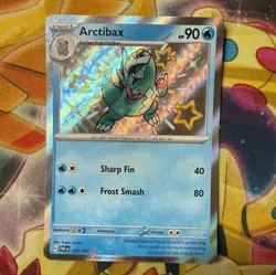 Pokemon Arctibax 129/091 SV: Paldean Fates Shiny Rare Holo 90 HP Frost Smash - Image 1