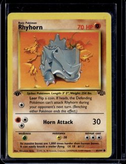 Rhyhorn 61/64 Jungle 1st Edition Common (MP) 1998 / Pokemon TCG - Image 1