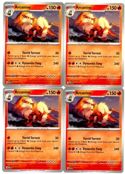 4x Pokemon TCG Arcanine 059/165 Sv: Scarlet & Violet 151 Regular Playset - Image 1