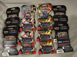 Pokemon TCG PHANTASMAL FLAMES Sleeved Booster Packs New Sealed Lot of 12 Packs - Image 5