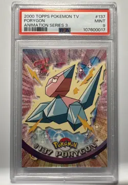 2000 TOPPS POKEMON TV ANIMATION SER 3 #137 PORYGON PSA 9 - Image 1