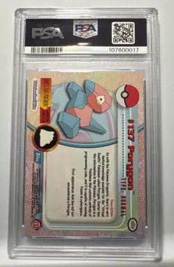 2000 TOPPS POKEMON TV ANIMATION SER 3 #137 PORYGON PSA 9 - Image 2