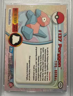 2000 TOPPS POKEMON TV ANIMATION SER 3 #137 PORYGON PSA 9 - Image 4
