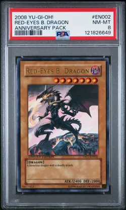 Yugioh Red Eyes Black Dragon Anniversary Pack YAP1-EN002 PSA 8 - Image 1