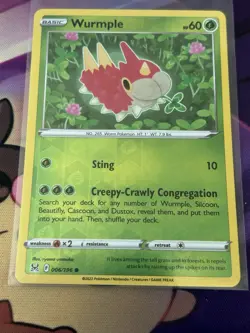 Wurmple - 006/196 - Reverse Holo - Lost Origin - Pokemon Card - Image 1