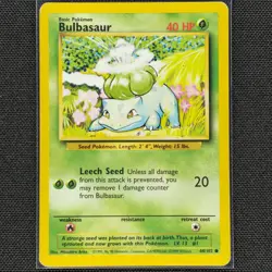 Bulbasaur - 44/102 - Common - Base Set - Pokemon Card - LP - Image 1