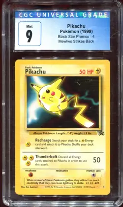 Pikachu 4 CGC 9 WB The First Movie Black Star Promo Pokemon Card - Image 1