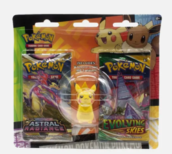 Pokemon TCG Back to School Pikachu Eraser 2-Pack Blister Evolving Skies - Image 1