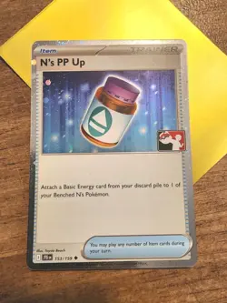 N's PP Up Holo Pokemon Prize Pack Series 7 Promo Pokemon Card NM/LP Stamp - Image 1