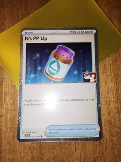 N's PP Up Holo Pokemon Prize Pack Series 7 Promo Pokemon Card NM/LP Stamp - Image 2