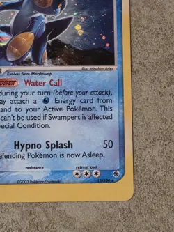 [ LP ] Swampert 13/109 EX Ruby & Sapphire Holo Rare Pokemon Card 2003 - Image 4