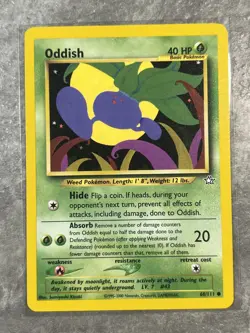 Oddish 68/111 Pokemon TCG Neo Genesis Vintage WOTC Card Regular (Light Play) 2 - Image 1