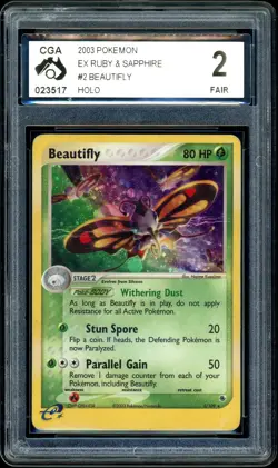 Pokemon CGA 2 Beautifly Holo 2/109 EX Ruby & Sapphire - Image 3