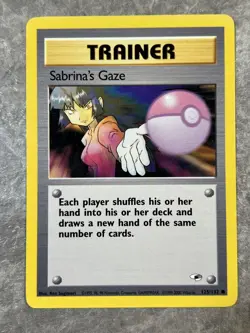 Sabrina's Gaze 125/132 Pokemon TCG Vintage Trainer Gym Heroes Regular (MP) - Image 1