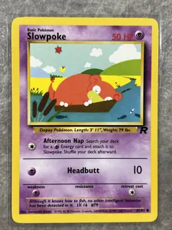 Slowpoke 67/82 Pokemon TCG Team Rocket Vintage WOTC Regular (Light Play) 2 - Image 1