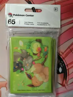 New - Sleeves - PokemonCenter - Berry Sleepy Eevee Green - Image 1