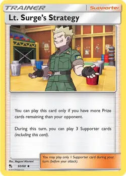 Lt Surge's Strategy 60/68 Hidden Fates Pokemon Card - Image 1