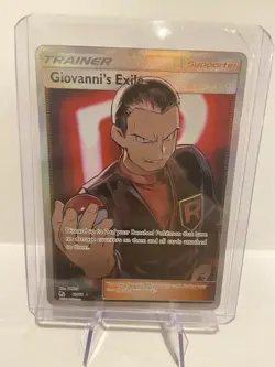 Giovanni's Exile 67/68 Pokemon TCG Hidden Fates Sun & Moon Full Art Rare Card NM - Image 1