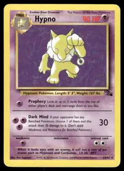 Pokemon Cards Hypno 23/62 UNLIMITED Fossil WOTC Rare NM - Image 1