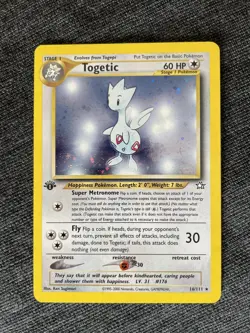 Pokemon Neo Genesis Togetic 1st Edition Holo #16 NM Condition - Image 1