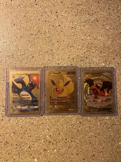 Pokemon Textured Gold Foil, Fan Art (lot Of 3)￼ - Image 1