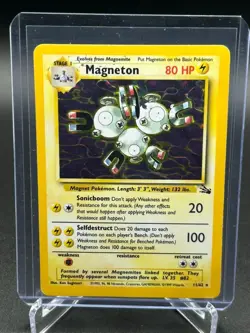 Pokemon TCG Magneton 11/62 Holo, Vintage Fossil HP - Image 1