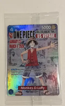Bandai One Piece CCG Monkey D. Luffy US Voyage Promo Holo Character Card P-055 - Image 1