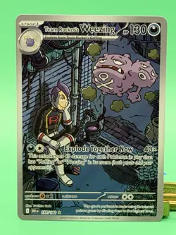 Team Rocket's Weezing 199/182 Pokemon TCG Sv10 Destined Rivals Illustration Rare - Image 1