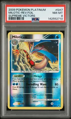 2009 POKEMON PLATINUM SUPREME VICTORS #SH7 MILOTIC-REVERSE FOIL PSA 8 - Image 1