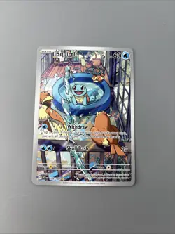 Squirtle 148/142 Sv07 Stellar Crown Illustration Rare Full Art Holo Pokemon TCG - Image 1